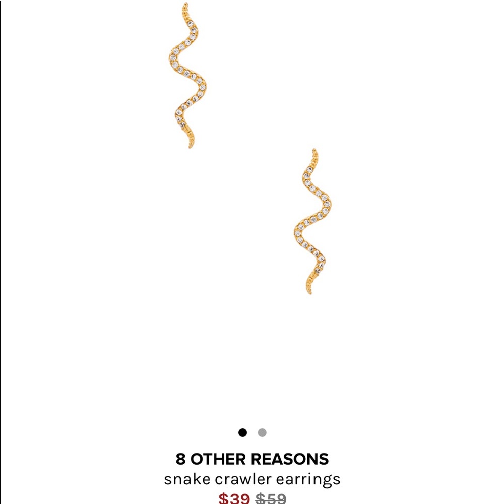 Snake Crawler Rhinestone Gold-tone earrings